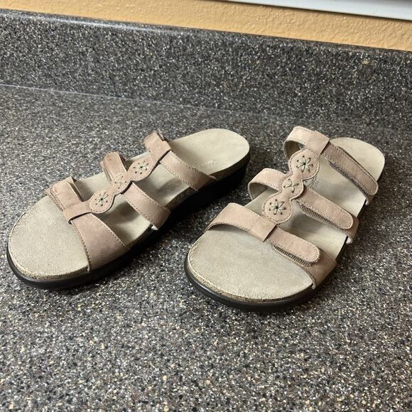 SAS Tripad Comfort Beige Womens Size 9 M Leather Sandals Slip On Slides Open Toe - Picture 2 of 10